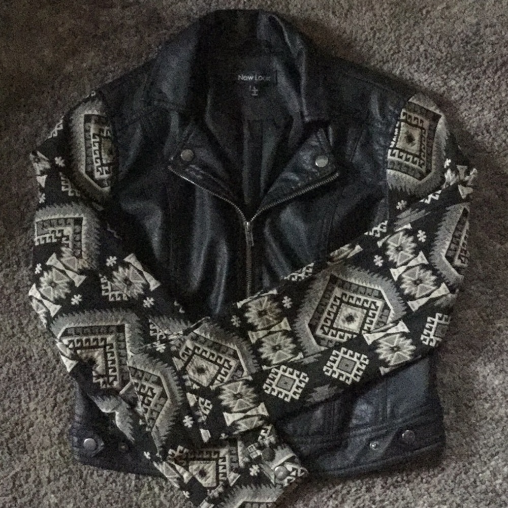 Leather patterned jacket